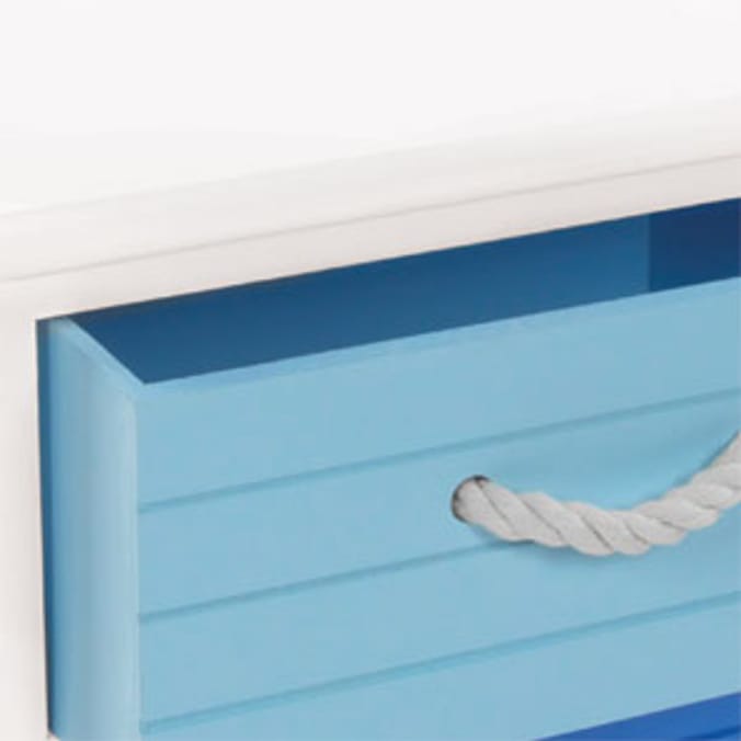 Wooden Two Drawer Storage Unit Blue Home Bargains