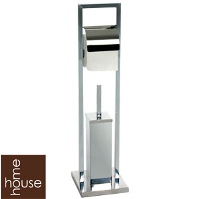 Kroma Floorstanding Toilet Roll Holder & Brush Set Home Bargains