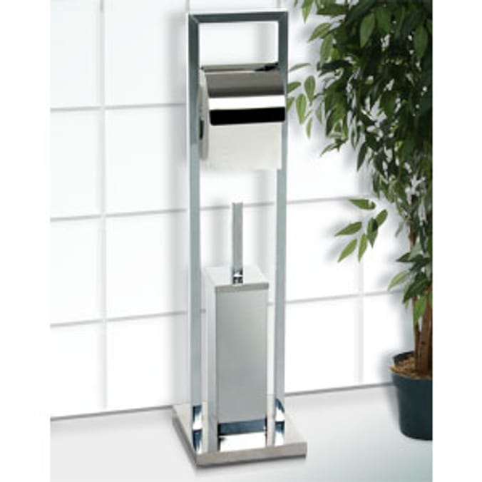 Kroma Floorstanding Toilet Roll Holder & Brush Set Home Bargains