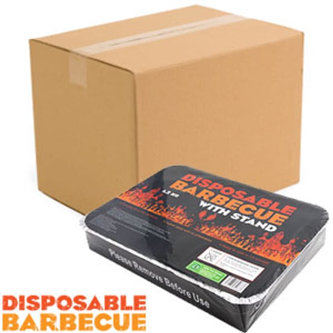BBQ Disposable Barbecue with Stand 1.2Kg (Case of 8) Home Bargains