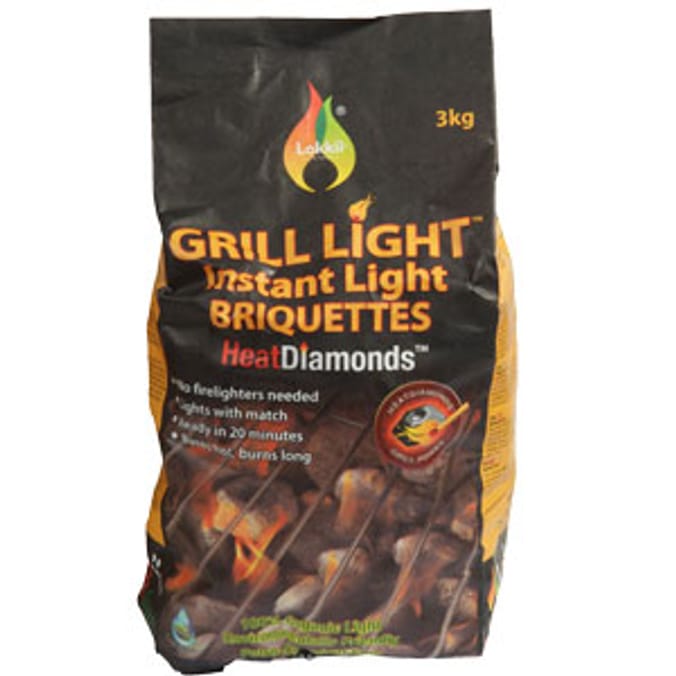 Lokkii Grill Light Instant Light Briquettes (4 x 3kg Bags)