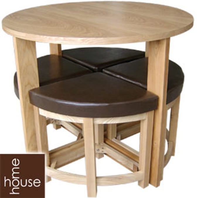 Round stowaway deals table and chairs