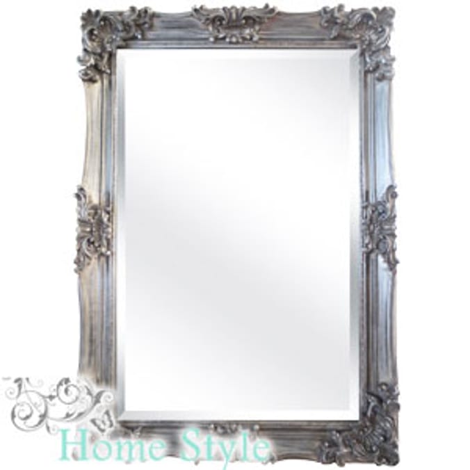 Silver Ornate Mirror (90 x 60cm) Home Bargains