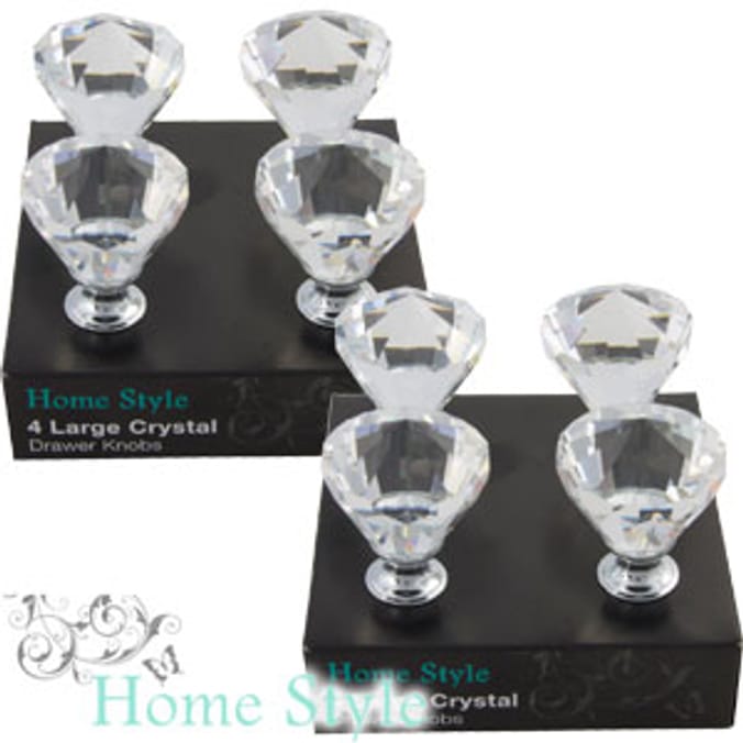 Home Style Crystal Drawer Knobs Large (Set of 8) door cupboard handle