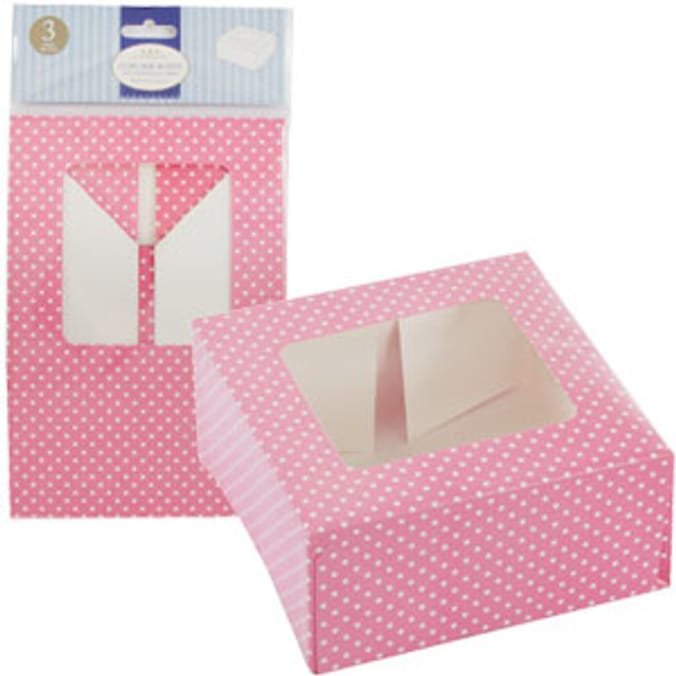 Buttermere Cottage Polka Dot Cupcake Boxes x 72 Home Bargains