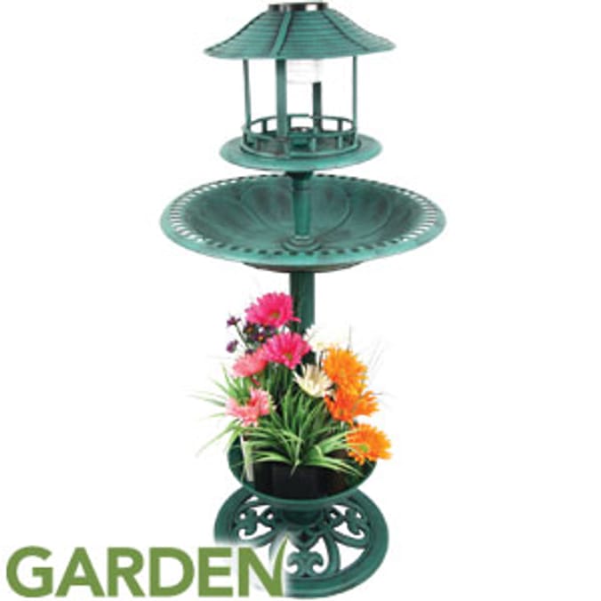 Garden Solar Light Bird Bath Hotel ducks | Home Bargains
