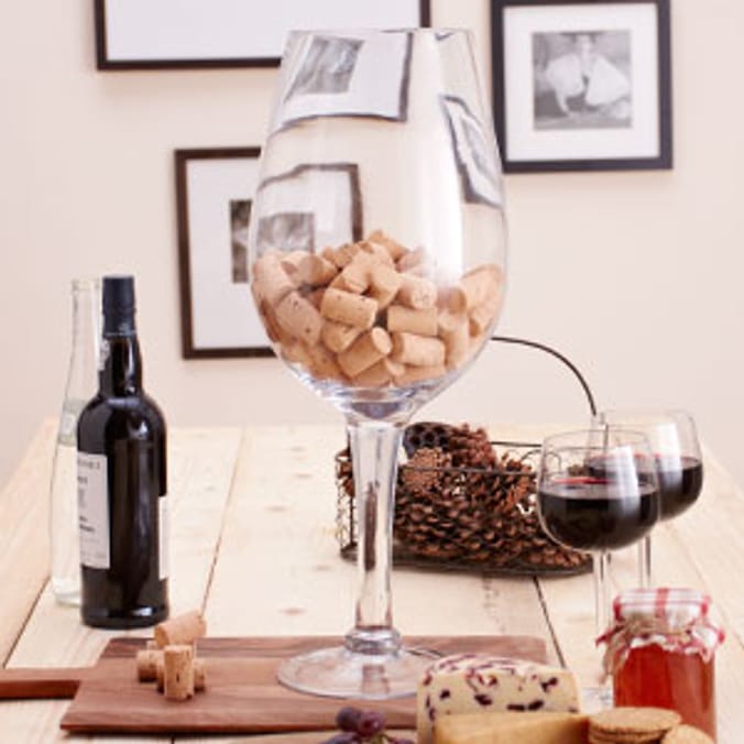 Huge wine glass centerpiece  Wine glass decor, Huge wine glass