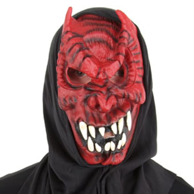 Halloween Hooded Red Devil Mask