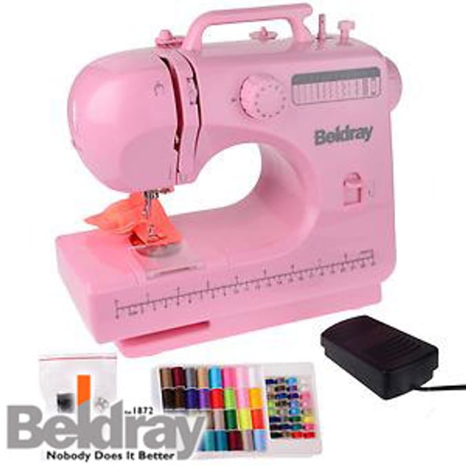 Beldray 12 Stitch Sewing Machine Pink Home Bargains