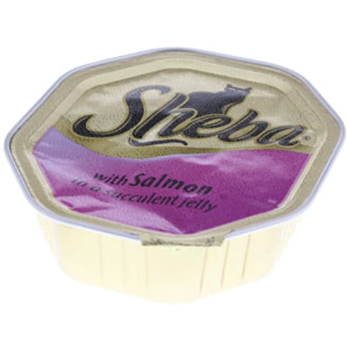 Sheba Salmon in Succulent Jelly (16 x 100g Trays) cat food tins trays sachets Home Bargains