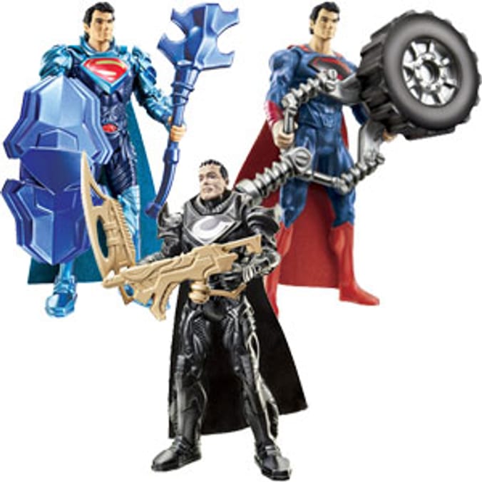 Superman Man of Steel 4" Action Figures (Set of 3) Home Bargains