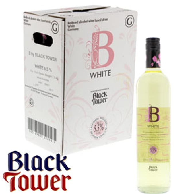 Black Tower 'B' White Wine (6 x 750ml Bottles) low non alcoholic Home