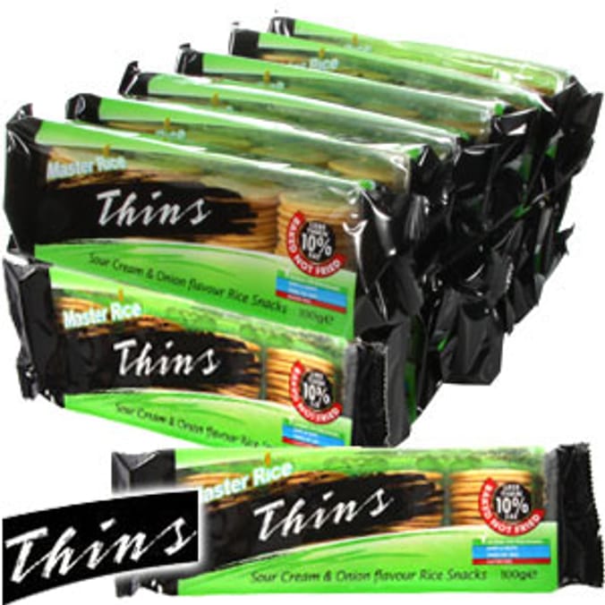 Master Rice Thins Sour Cream & Onion (Case of 12) Home Bargains
