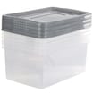 6 x 45 Litre Clear Platinum Plastic Storage Boxes