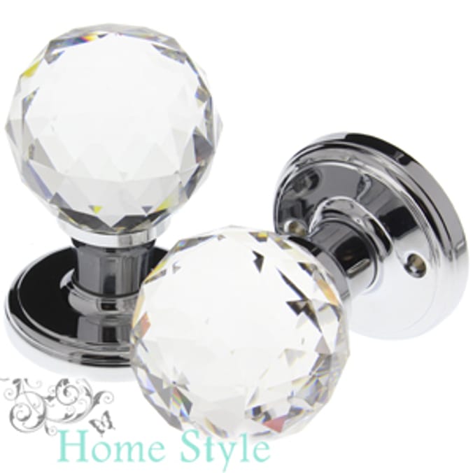Home Style Glass Door Knobs Extra Large (Set of 2) Home Bargains