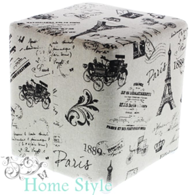 Vintage Paris 1889 Scene Footstool foot stool Home Bargains