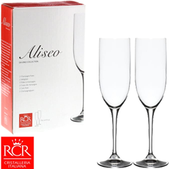Aliseo 190ml Champagne Flutes (Case of 12) rcr, RCR Cristalleria