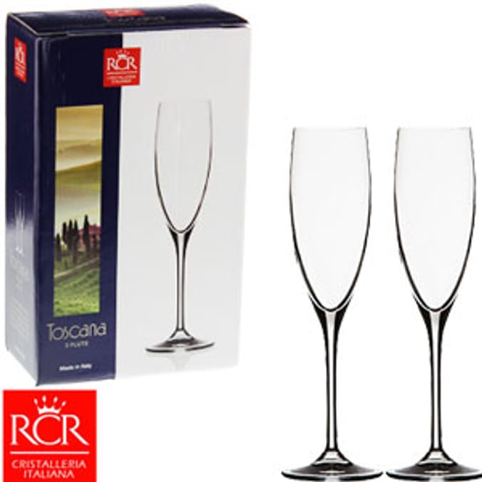 Toscana 190ml Champagne Flutes (Case of 12) rcr, RCR Cristalleria