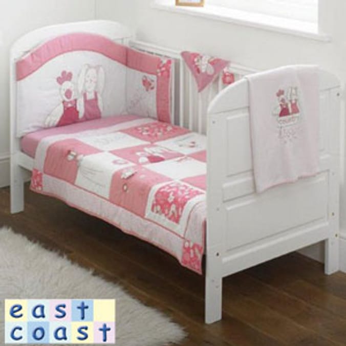 Country Kisses 5 Piece Bedding Set Pink crib cotbed cot bed Home Bargains