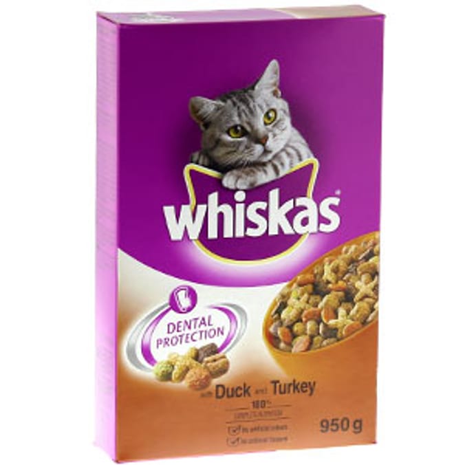Whiskas Dry Food Duck & Turkey (Case of 5 Boxes) cat food biscuits