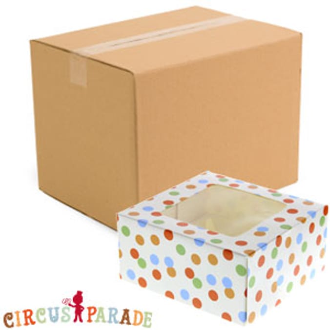 Circus Parade Cupcake Boxes (72 x Medium Boxes) Home Bargains
