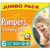 Pampers Simply Dry (62 x Size 6 XL Nappies)