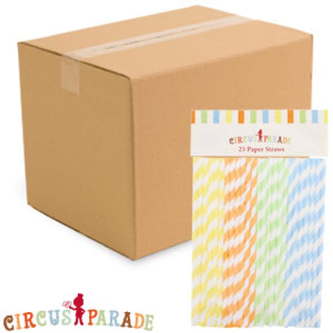 Circus Parade Paper Straws (Case of 900) Home Bargains