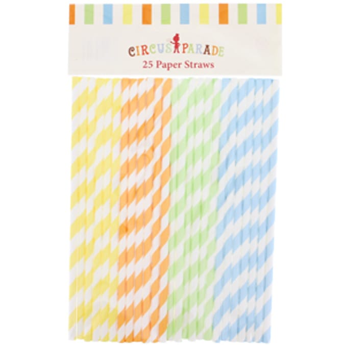 Circus Parade Paper Straws (Case of 900) Home Bargains