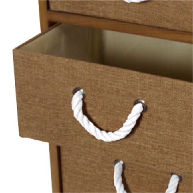 Oak Effect Four Drawer Storage Unit Home Bargains
