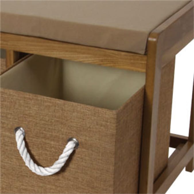 Oak Effect Two Drawer Benched Storage Unit Home Bargains