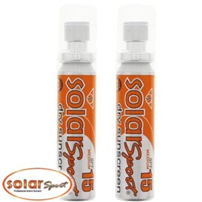 Solar Sport Dry Sunscreen SPF 15 (2 x 25ml Sprays) Home Bargains
