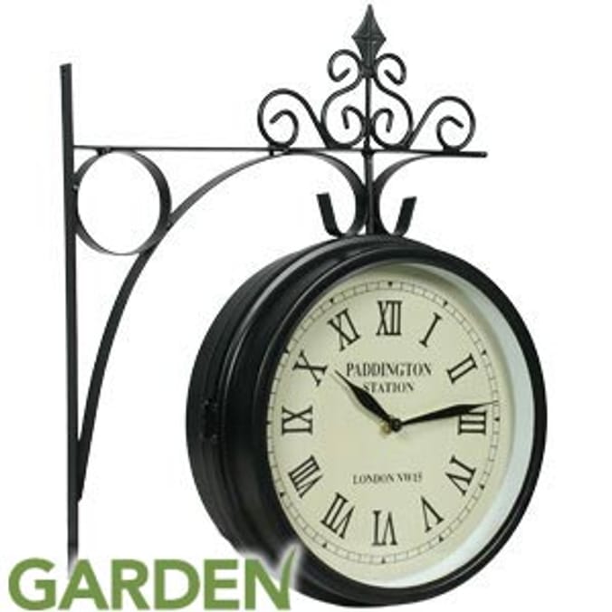 Paddington Double Sided Wall Clock Home Bargains