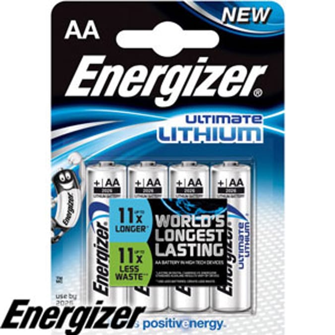 Energizer AA Ultimate Lithium Pack 4's, Batteries Home Bargains