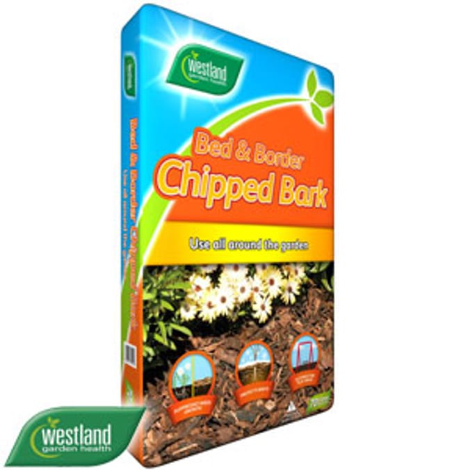 Westland Bed & Border Chipped Bark (70 Litres) wood chips decorative path walkway wooden Home
