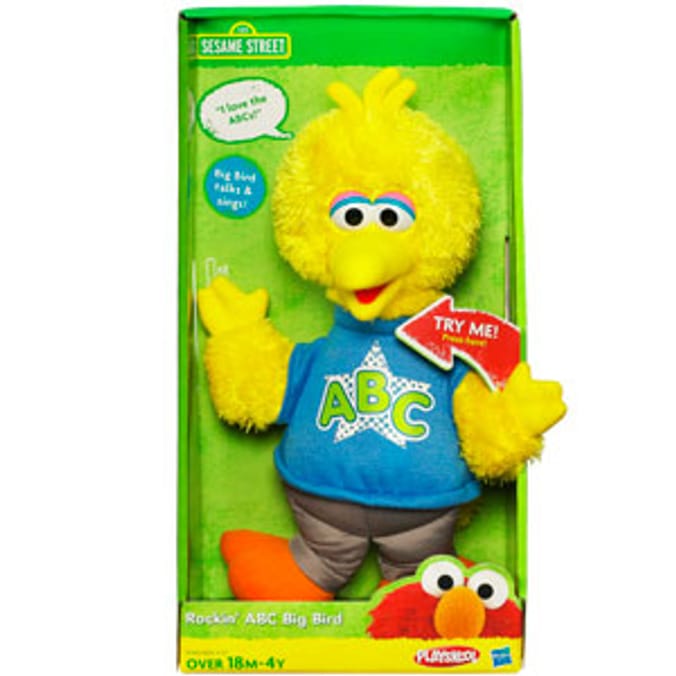 Sesame Street Rockin ABC Big Bird toddler cuddly toy talking educational interactive Home Bargains