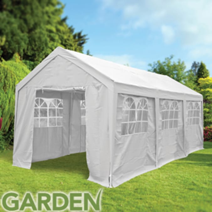 Garden Outdoor Gazebo White (3 x 6 M) party shed shelter hut gazzeebo