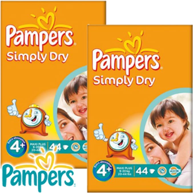 Pampers Simply Dry: Case of 88 Nappies (Size 4+)