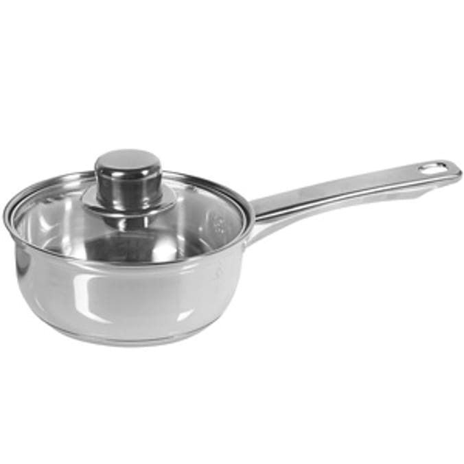 Stainless Steel 3 Piece Saucepan Set uni university essential cooking baking chef Home Bargains