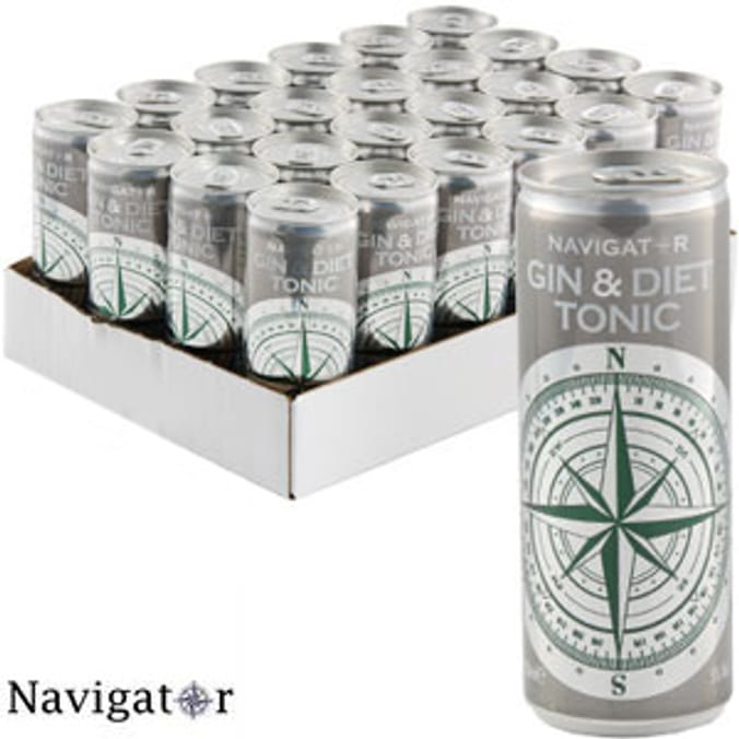 Navigator Gin & Diet Tonic (24 x 250ml Cans) cocktails Home Bargains