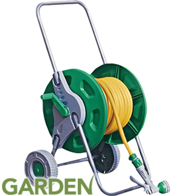 Garden Hose Trolley Set 25 Metre gardening watering can wheel portable