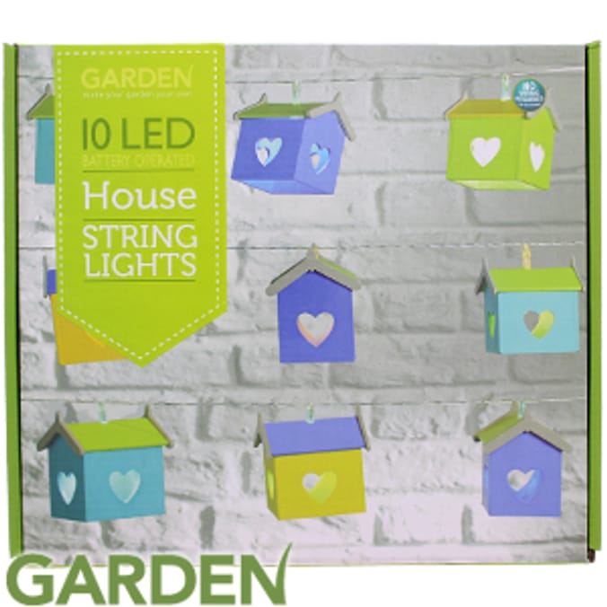 Solar Powered LED Garden String Lights Love Houses lighting