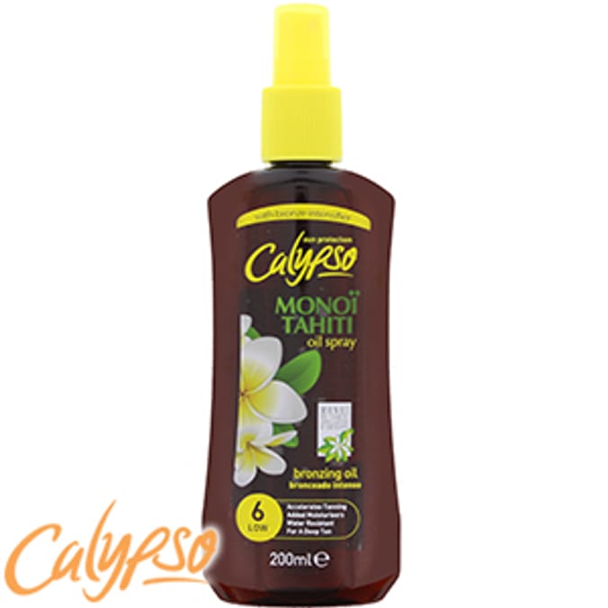 Calypso 200ml Deep Tan Bronzing Oil Spray SPF6 lotion cream dry tanning enhancer Home Bargains