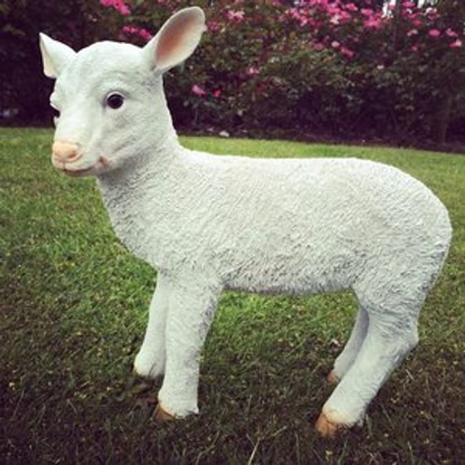 Garden Ornament Sheep lawn statue figure lamb farm Home Bargains