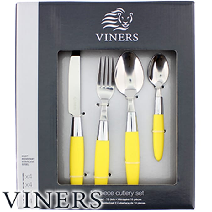 Viners 16 Piece Cutlery Set Lemon dinnerware tableware knives forks
