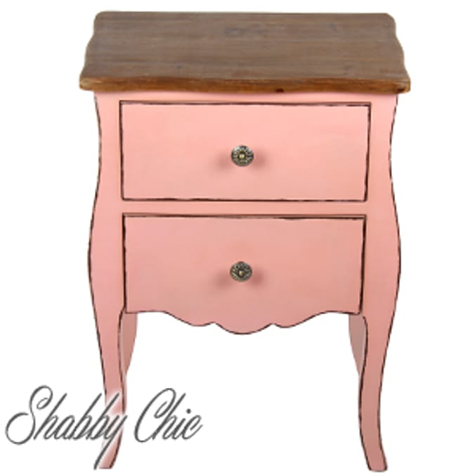 Two Drawer Vintage (Coral) bed side bedside table boutique