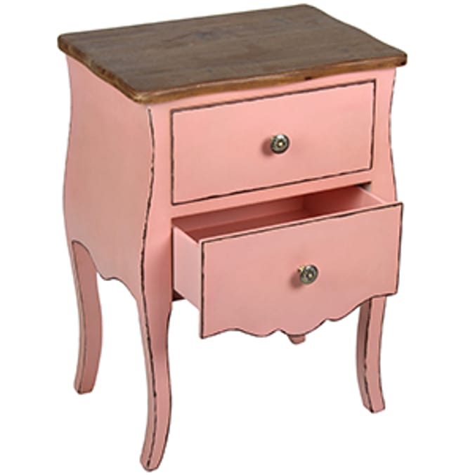 Two Drawer Vintage (Coral) bed side bedside table boutique