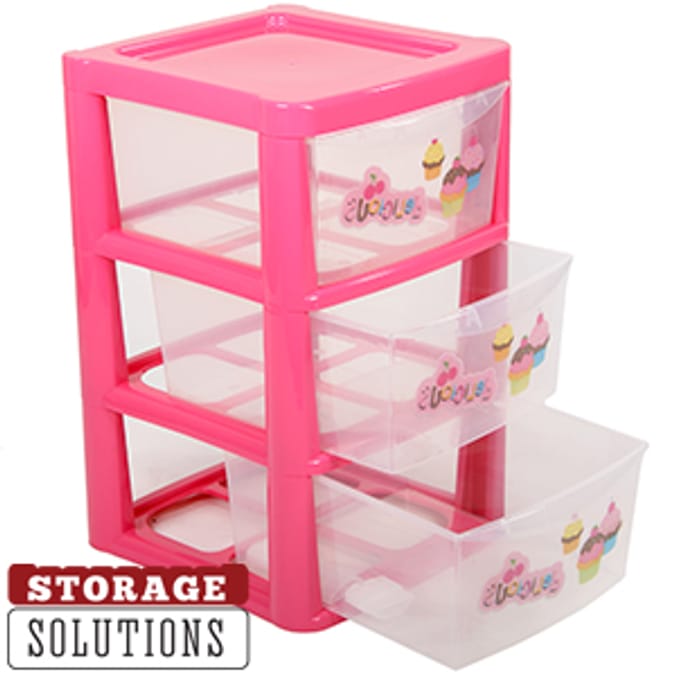 Three Drawer "Delicious Cupcake" Storage Tower