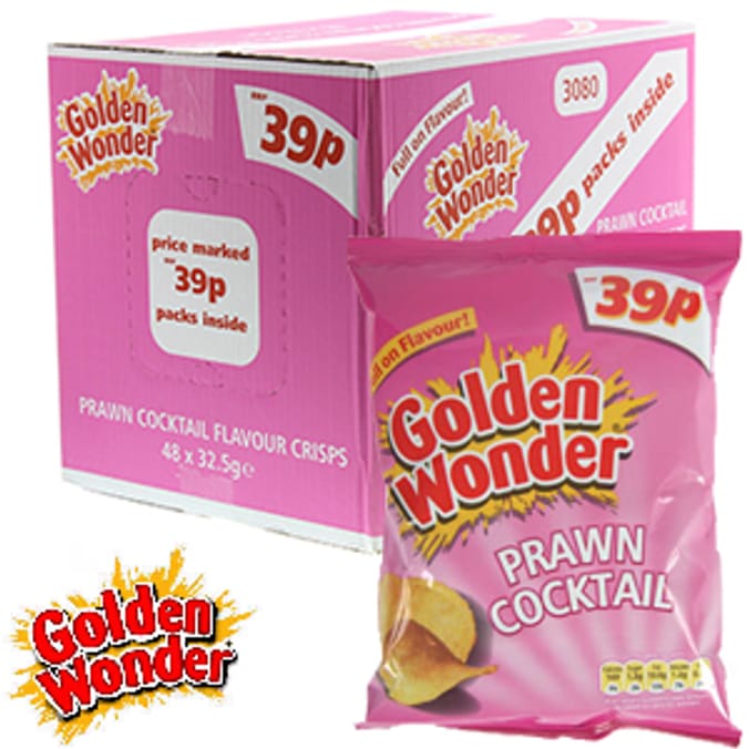 Golden Wonder: Prawn Cocktail (Case of 48 Packs)