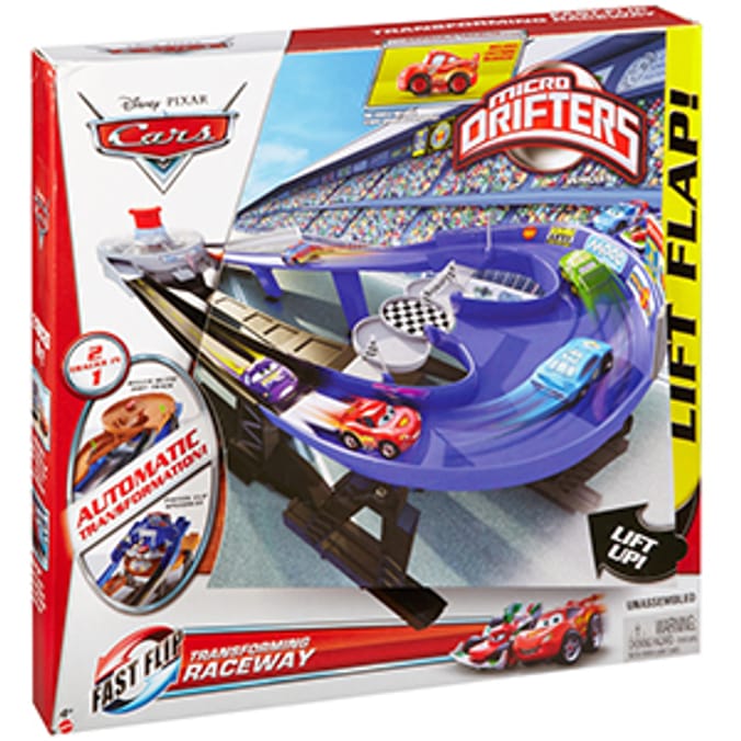 Disney Pixar Cars Micro Drifters Transforming Raceway toy action