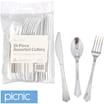 Silver Effect 1200 Piece Assorted Plastic Cutlery Case